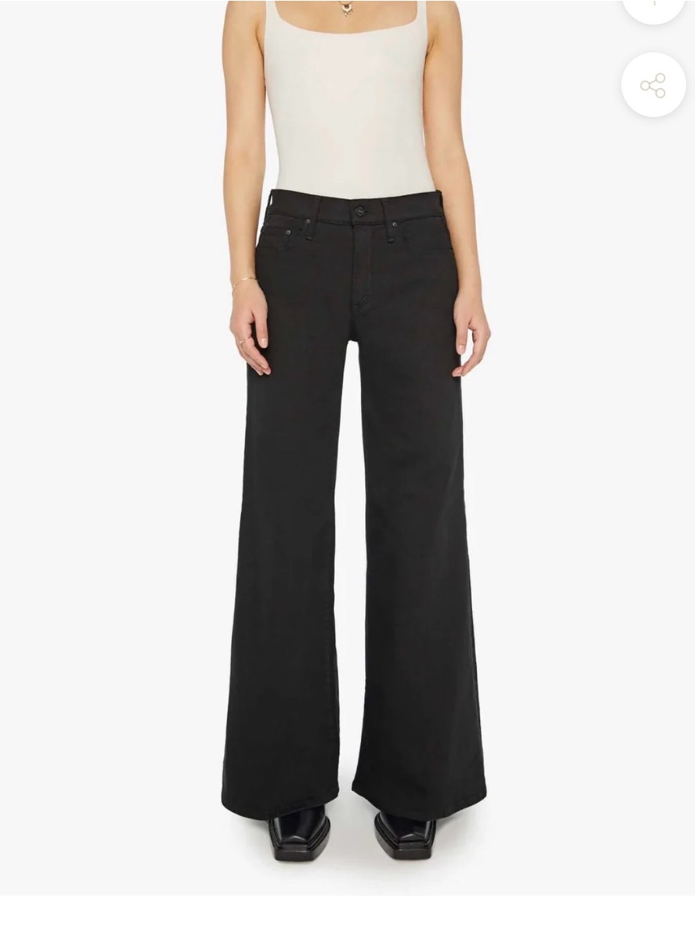 Lil MOTHER petite Black High-Rise Wide-Leg Jeans sz 24P